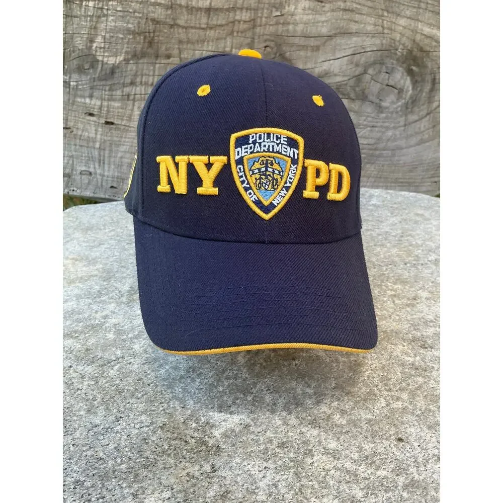 NYPD Vintage Baseball Cap Hat New York Police Department Side Patch US Flag